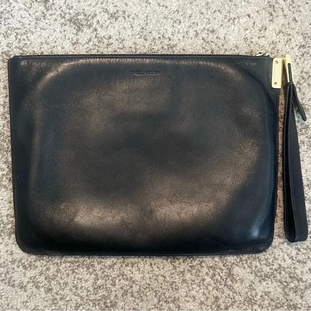 Times Arrow Black Leather Wrislet/Clutch Bag